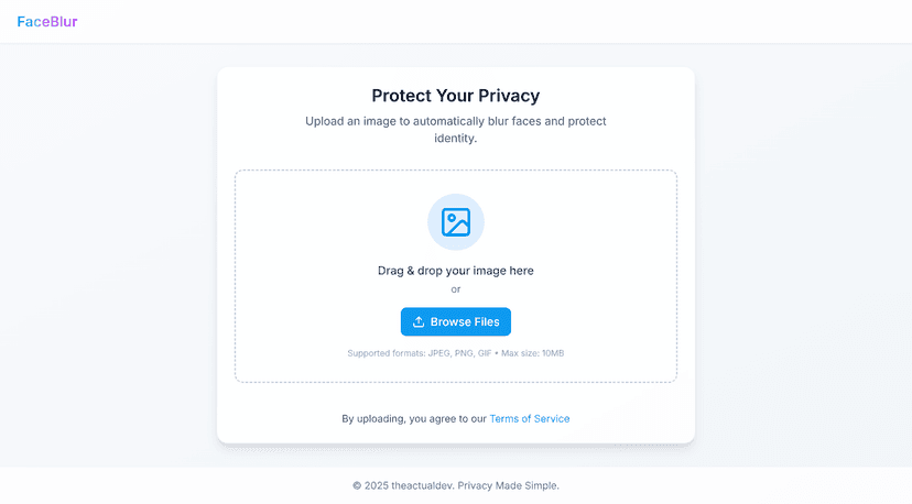 FaceBlur - AI face blurring for privacy protection.